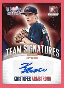 2014 Kristofer Armstrong Panini USA Baseball Rookie Auto 220/299