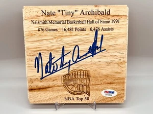 Nate Tiny Archibald SIGNED Floorboard Boston Celtics RARE PSA/DNA AUTOGRAPHED - Picture 1 of 2