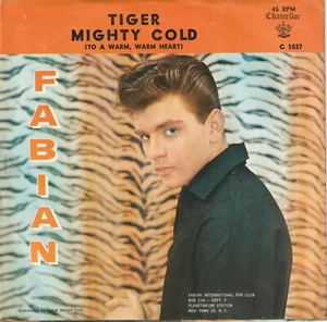 Fabian Forte "Tiger" & "Mighty Cold" 1959 Chancellor 1037 Record/ Picture Sleeve - Picture 1 of 4
