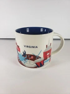 STARBUCKS Mug  2015 Virginia State 14oz Coffee Cup You Are Here Series Blue EUC - Picture 1 of 5