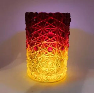 Antique Cadmium Glass Hobbs & Brockunier Daisy & Button Spooner Amberina Red - Picture 1 of 6