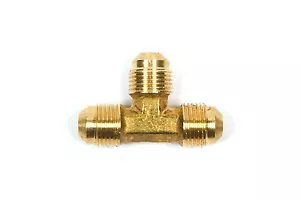 PHA38T: 3/8" MALE FLARE TEE MxMxM - Brass Fitting For Fire Pit/ Gas/ RV Hoses - Picture 1 of 1