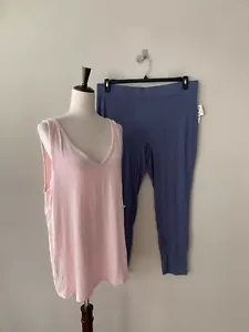 NWT! Alfani Women's Sz XXL Soft Modal Sleeveles V-Neck Tank & Pants Pajama Set - Picture 1 of 11