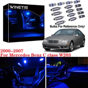 14Pcs Blue LED Bulb Interior Light Kit For 2000-2007 Mercedes Benz C class W203 - Picture 1 of 12