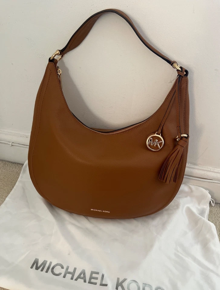 NEW Michael Kors Leather Large Shoulder Bag Brown With Dust Bag - Image 1 of 4