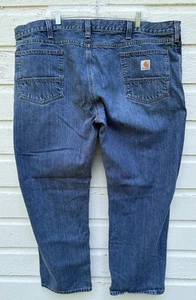 Carhartt Jeans Mens Sz 46x30 Blue Relaxed Fit Straight Outdoor Workwear BD5119-M - Picture 1 of 5