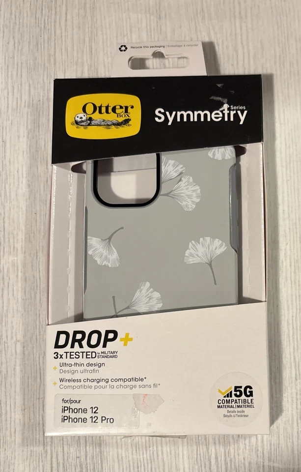 Capa OtterBox Symmetry Series para iPhone 12/ iPhone 12 Pro - Flores Cinza Gingko - Imagem 1 de 1