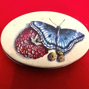 Vintage Tiny/ Small BUTTERFLY TIN- pills, sewing, etc - Picture 1 of 6