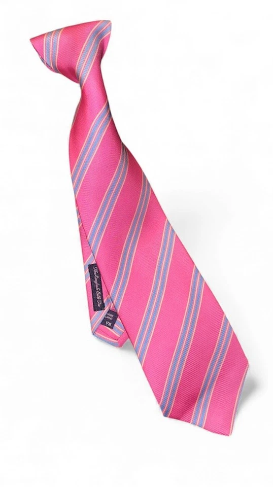 "Corbata de cuello de seda inglesa hecha a mano SEAWARD & STEARN Londres 3,5"" multi rayas rosas" Foto 1 de 4