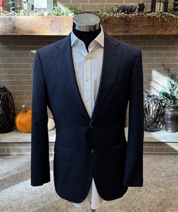 Suitsupply Herren 38L Marineblau Streifen 100 % Wolle 2-Knopf Anzug Jacke EUC - Bild 1 von 7