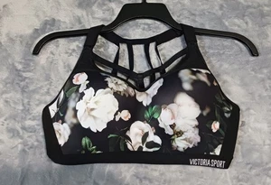 Victoria Sport Sports Bra Womens 38D High Neck Strappy Floral Lightweight Gym - Picture 1 of 10