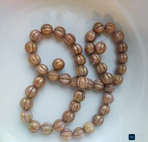 45 Tschechische Glas Melone Perlen 8 mm. Shiny Rosy Tan - Bild 1 von 1