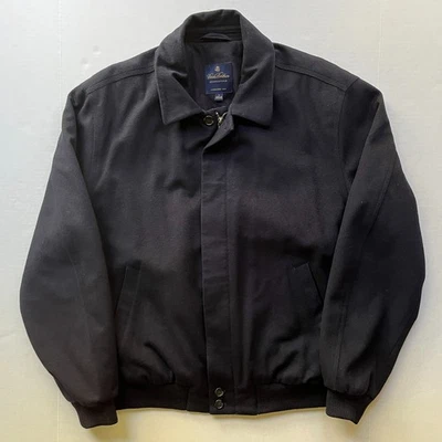 Brooks Brothers x Loro Piana Bomber Jacket Wool Storm Systems Mens L Black MINT! - Image 1 of 4