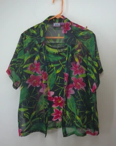 Premier International For Ladies Blouse Large Floral Print Button Up - Picture 1 of 9
