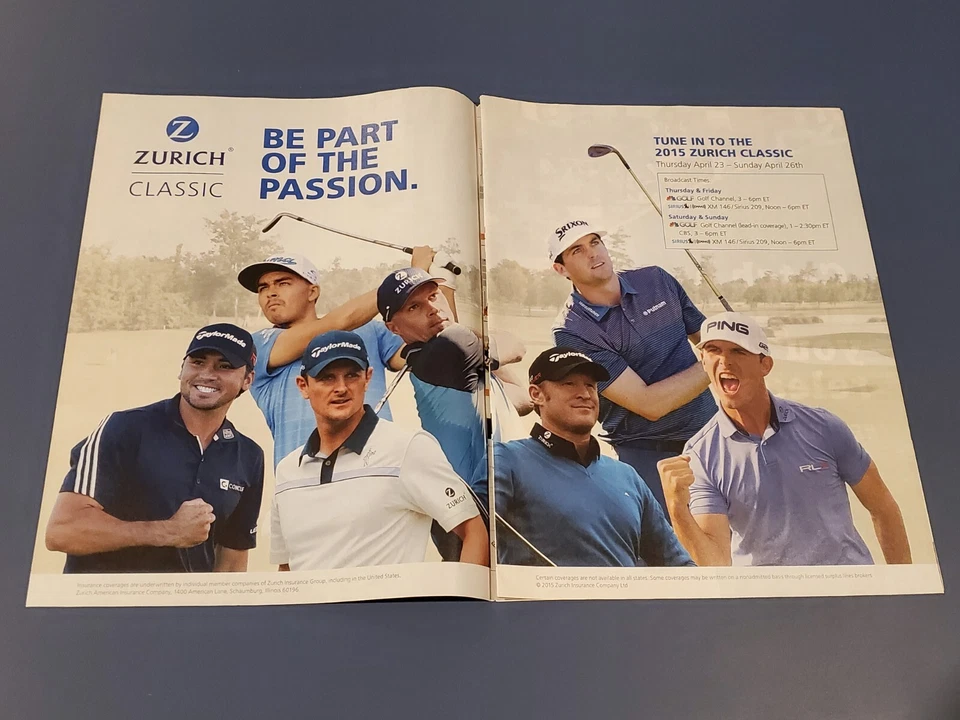 JUSTIN ROSE JASON DAY + GOLF PGA Ad 2015 ZURIQUE CLASSIC foto  - Imagem 1 de 1