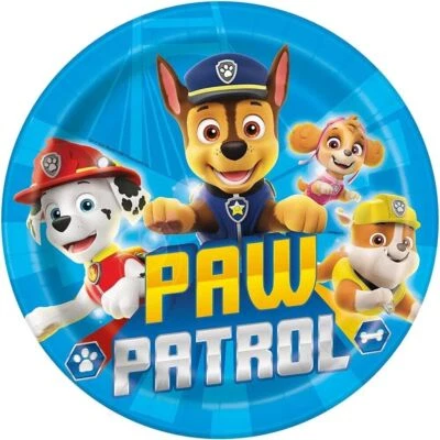 Lote de 48 platos de papel de 9 pulgadas de vajilla de fiesta de cumpleaños Paw Patrol Foto 1 de 4