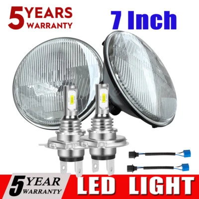 Par de faros LED redondos de haz alto/bajo de 7 pulgadas para Mazda RX-7 1979-1985 bombillas H4 Foto 1 de 4
