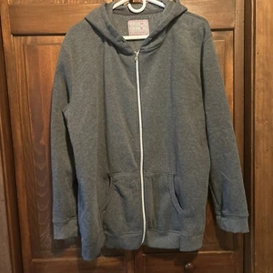 Galaxy by Harvic Men/women Full Zip Fleece Hooded Sweatshirt Charcoal - Picture 1 of 5