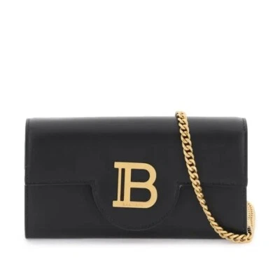 NUEVO CON ETIQUETAS NUEVO Bolso Cartera Balmain B Buzz Cuero Cadena Logo Dorado $1095+ Foto 1 de 4