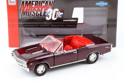 1:18 Auto Mondo 1967 Chevrolet Chevelle SS 396 Cabriolet Madeira Maroon - Immagine 1 di 4