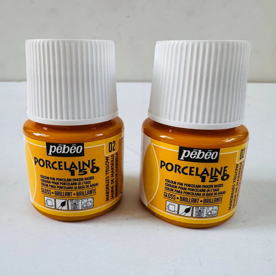 Pebeo PORCELAINE 150 Permanent Porcelain Ceramic Paint 45ml Set of 2 - Image 1 of 4