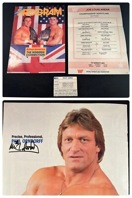 WWF WWE Magazine Program Vol 136 Bulldog Match Card Ticket Orndorff Autograph - Image 1 of 4