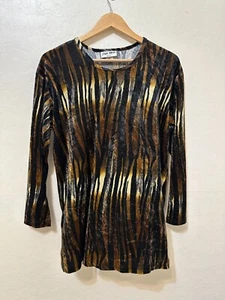 Vintage Animal Print Style Mode Damen Samt Top Gr. L Mob Wife Festival Western - Bild 1 von 11
