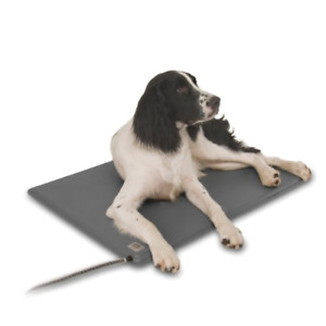 K&H Pet Products Deluxe Lectro-Kennel Heated Pad Medium Gray 16.5" x 22.5" 60W