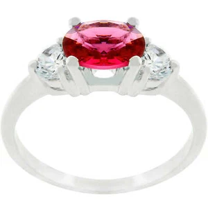 Oval Quartet Cubic Zirconia Ring - Picture 1 of 1