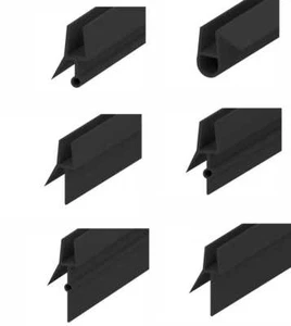 Black Bath Shower Screen Door Rubber Seal Strip Glass for 4-6mm Gap 3-30mm - Picture 1 of 15