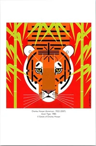 Charley Harper Asian Tiger, 1985 Calendar Page Art Print 5.5" X 8.25" - Picture 1 of 2