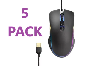 5 PACK Onn Gaming Mouse Wired - USB 6 ft Cable LED Lighting Effects (100004359)™ - Image 1 of 4