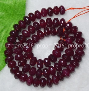 4x6mm Faceted Dark Red Garnet Gemstone Roundel Loose Beads 15" Strand PL410 - Picture 1 of 6