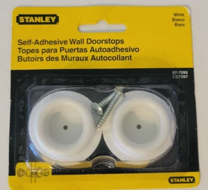 NEW White Stanley Hardware 57-7099 / CD7097 Self-Adhesive Wall Doorstops - Picture 1 of 14