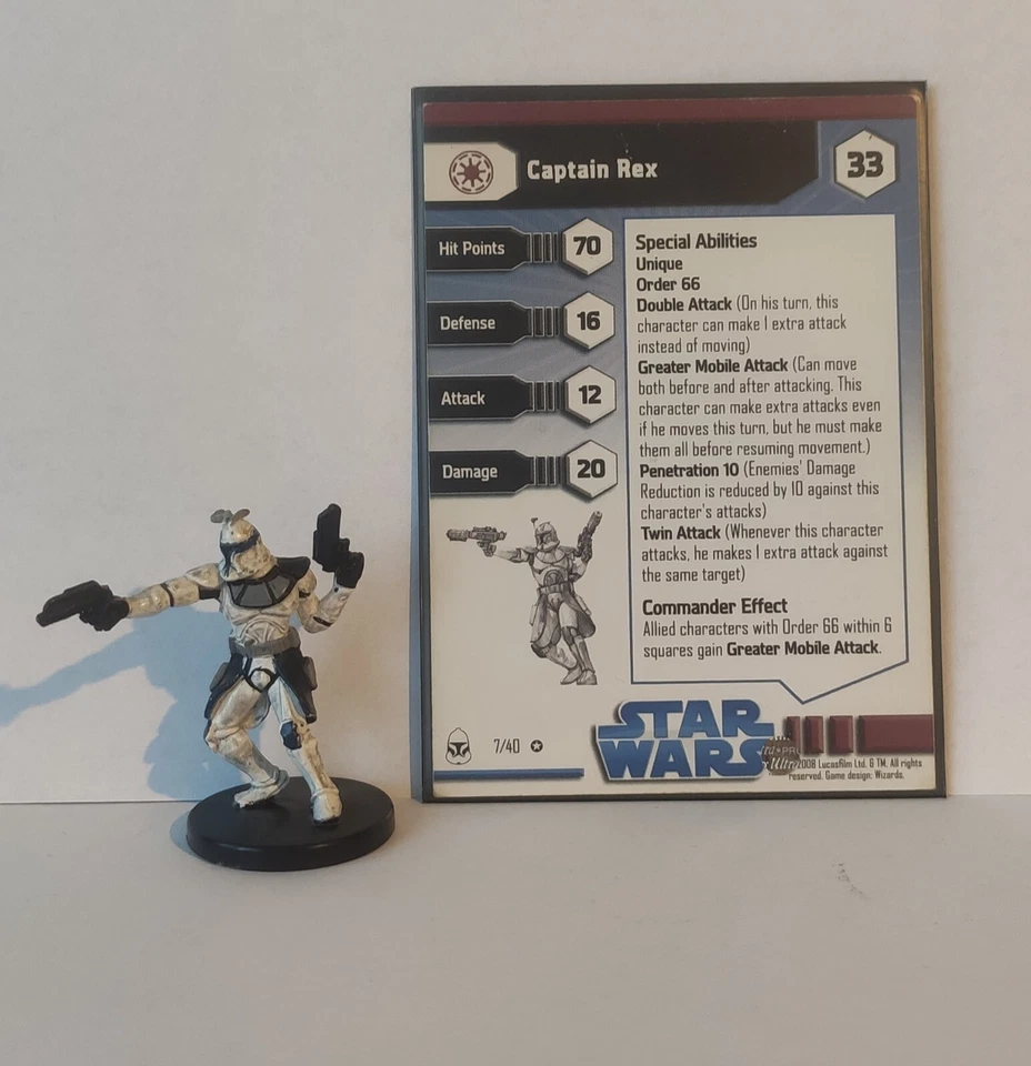 Star Wars Miniaturas CAPITÁN REX 7/40 MUY RARO Foto 1 de 1