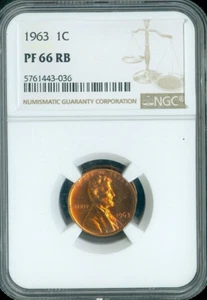 1963 Lincoln Cent NGC PF66 RB Qualität - Bild 1 von 2