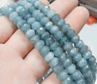 Aaa 5X8mm Faceted Natural Brazilian Aquamarine Gemstone Rondelle Loose Beads 15"