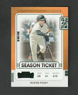 2021 Panini Contenders Buster Posey GREEN #34 San Francisco Giants - Image 1 of 2