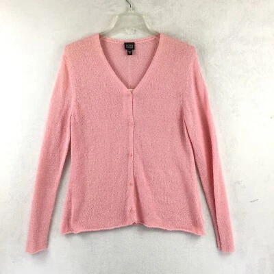 Eileen Fisher / VTG Pink LS Cotton Seed Stitch Lightweight Cardigan NWT / Size M — 第 1/4 张图片
