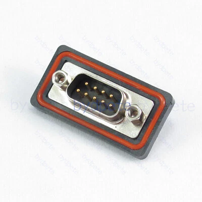 DB9 male connector DB 9pin D-Sub solder RS232 Waterproof O-Ring Panel mount port - Image 1 of 4
