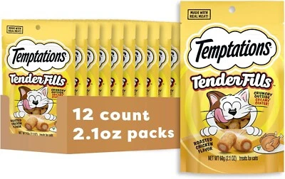 Temptations Tender Fills Roasted Chicken Flavor Crunchy and Soft Adult Cat Tr... - Image 1 of 3