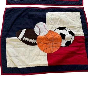 Jumping Bean Sports Pillow Quilt Shams Size Full / Queen - Picture 1 of 8