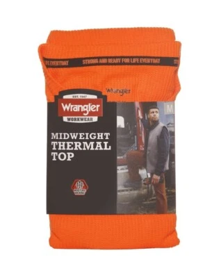 Wrangler Workwear Midweight Thermal Top - Safety Orange - Size Medium - Lot Of 2 - Image 1 of 4