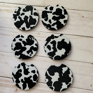 (6) Neoprene Car Cupholder Coasters-Cow - Picture 1 of 2