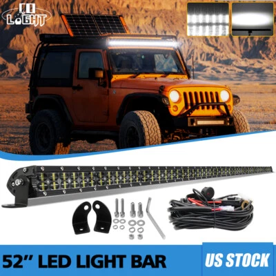 52"INCH 1200W Led Light Bar Spot Flood Combo Offroad Driving 4X4 Truck ATV 51 - Image 1 of 4