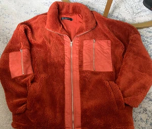 YIBock Jacket 100%polyester Rust Color Jacket Zip Front Matching Pockets, Lined - Picture 1 of 2