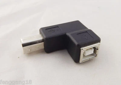 USB 2.0 B Female To USB B Male Right Angle Printer Extension Converter Adapter - Image 1 of 4