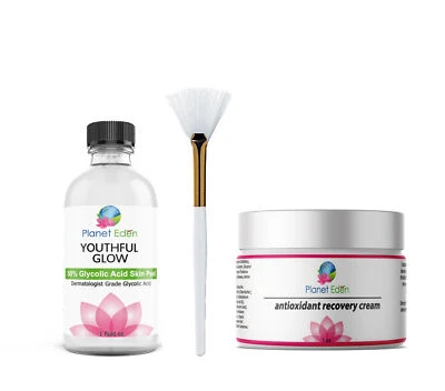 50% Glycolic Acid FACIAL Skin Chemical Kit & Recovery Cream - EXFOLIATE AND GLOW - Image 1 of 4