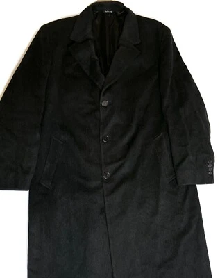 Loro Piana Storm System Jacob Siegel 100% Wool Overcoat Mens 44L Black Coat - Image 1 of 4