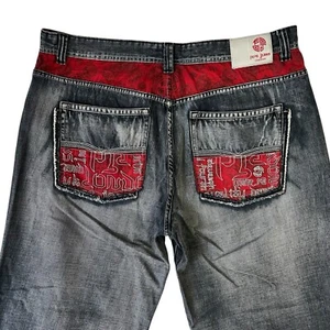 Vintage Pepe Jeans London Baggy sbiadito nero hip hop skater Y2K anni 90 ricamato - Foto 1 di 19